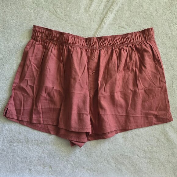 NWT VS PINK M Boxy Pajama Shorts Pink with puppies - Picture 2 of 3